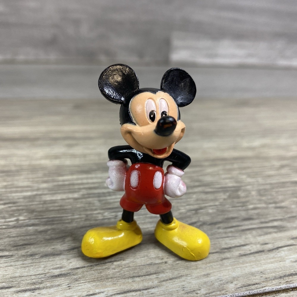 Vintage Disney Mickey Mouse Figure Small Plastic Collectible Toy Character
